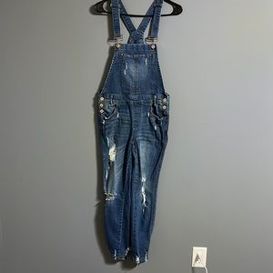 Almost famous denim bibs, size 3